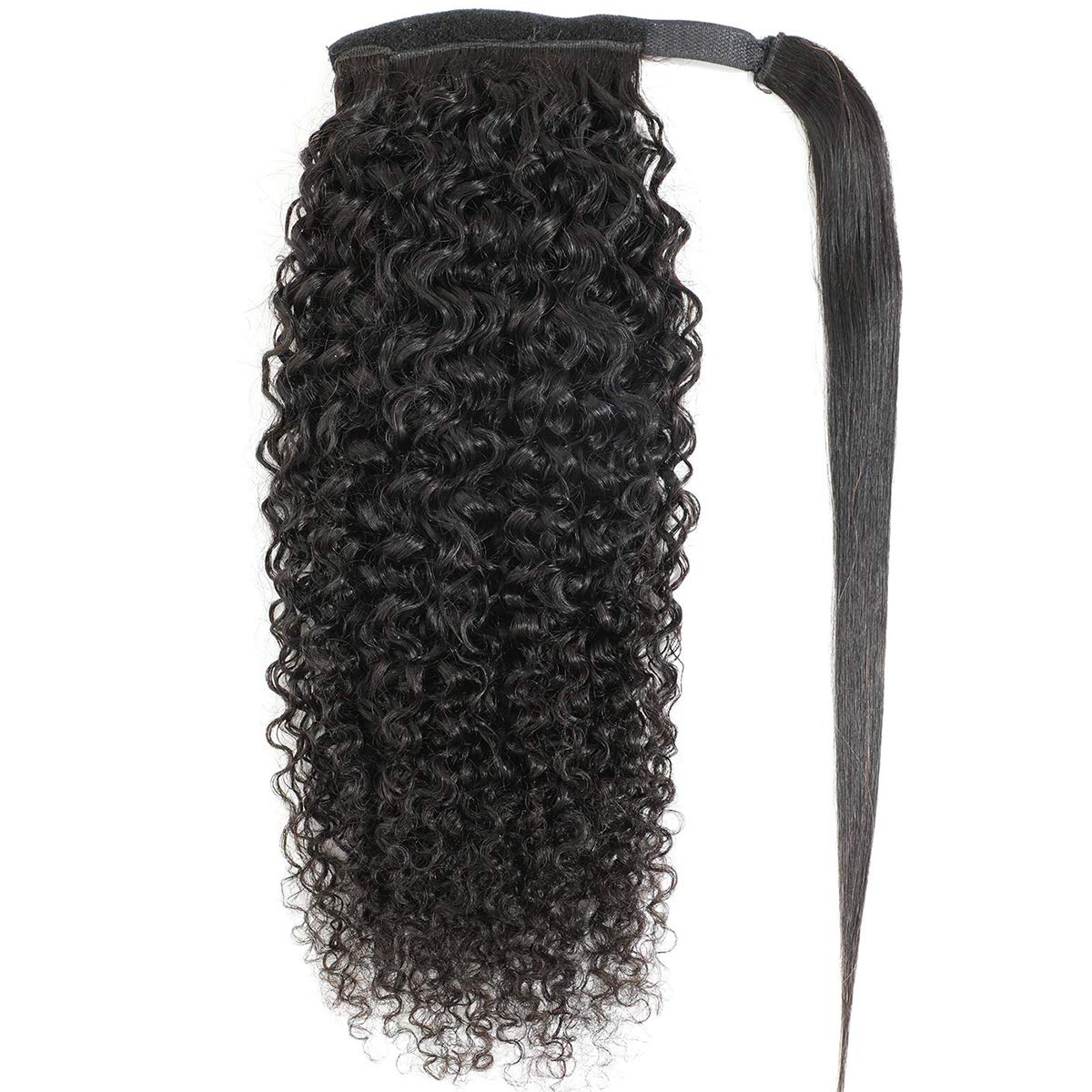 100% Unprocessed Brazilian Curly Human Hair Ponytail Extensions with Magic Paste & Comb Clip - 28