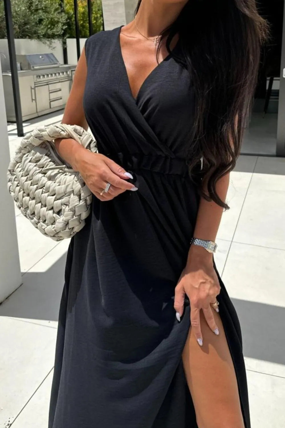 Stylish Sleeveless Slit Resort Maxi Dress for Women - Beach Vacation, Summer Party & Evening Outfits