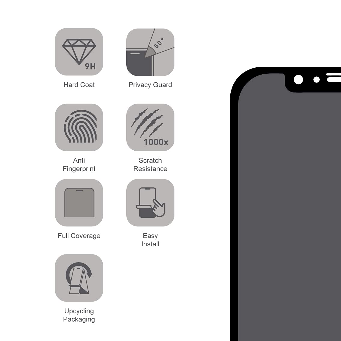 ARMOR Flexible Glass 2.5D Full Coverage Screen Protector for iPhone 11 Pro/XS/X - 9H Hardness Privacy Guard - Anti-Scratch & Bubble-Free Installation - Perfect for Office Use & Daily Protection