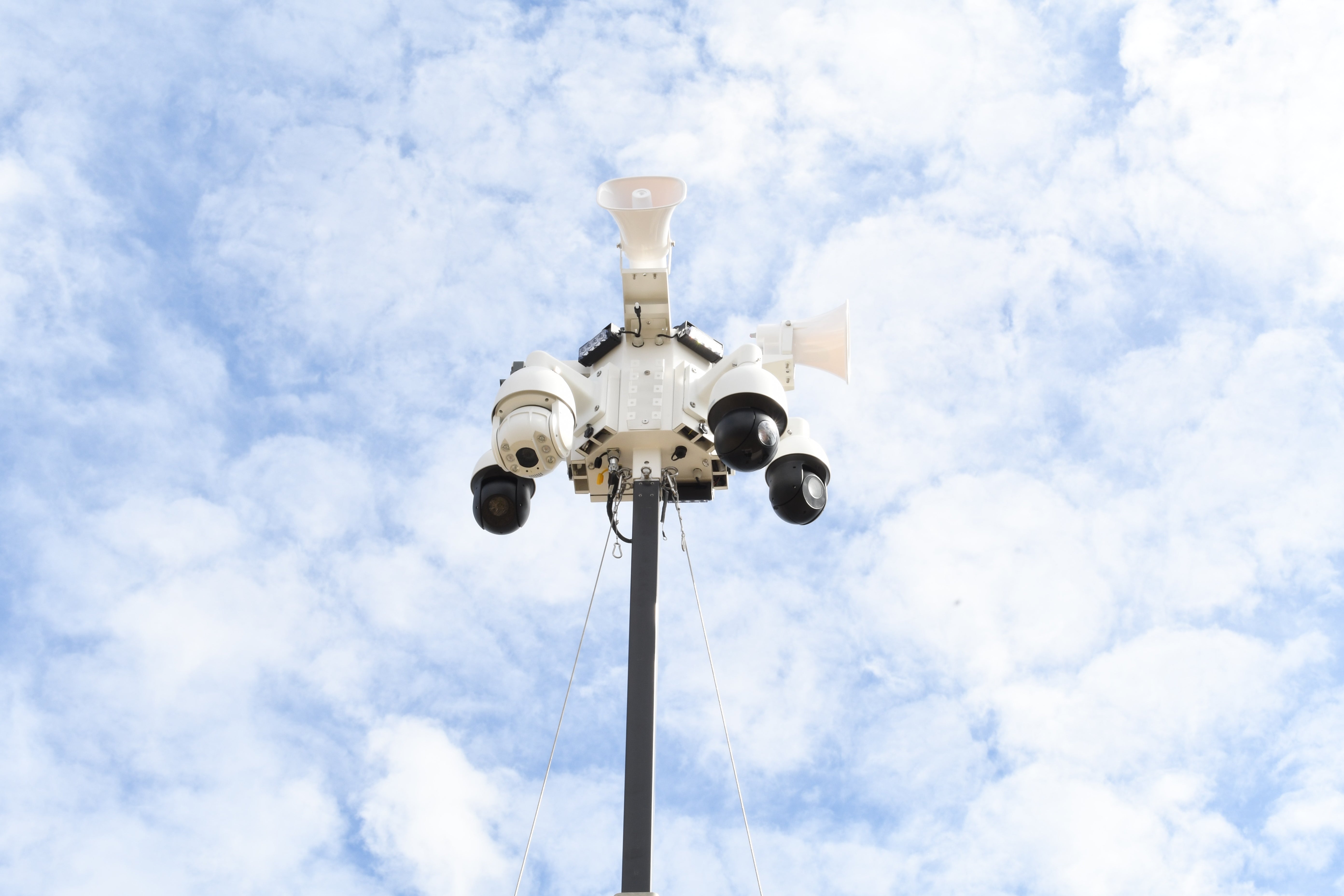Solar-Powered Security Trailer with Motion Detection - Weatherproof Outdoor Surveillance System for Construction Sites, Farms & Remote Properties