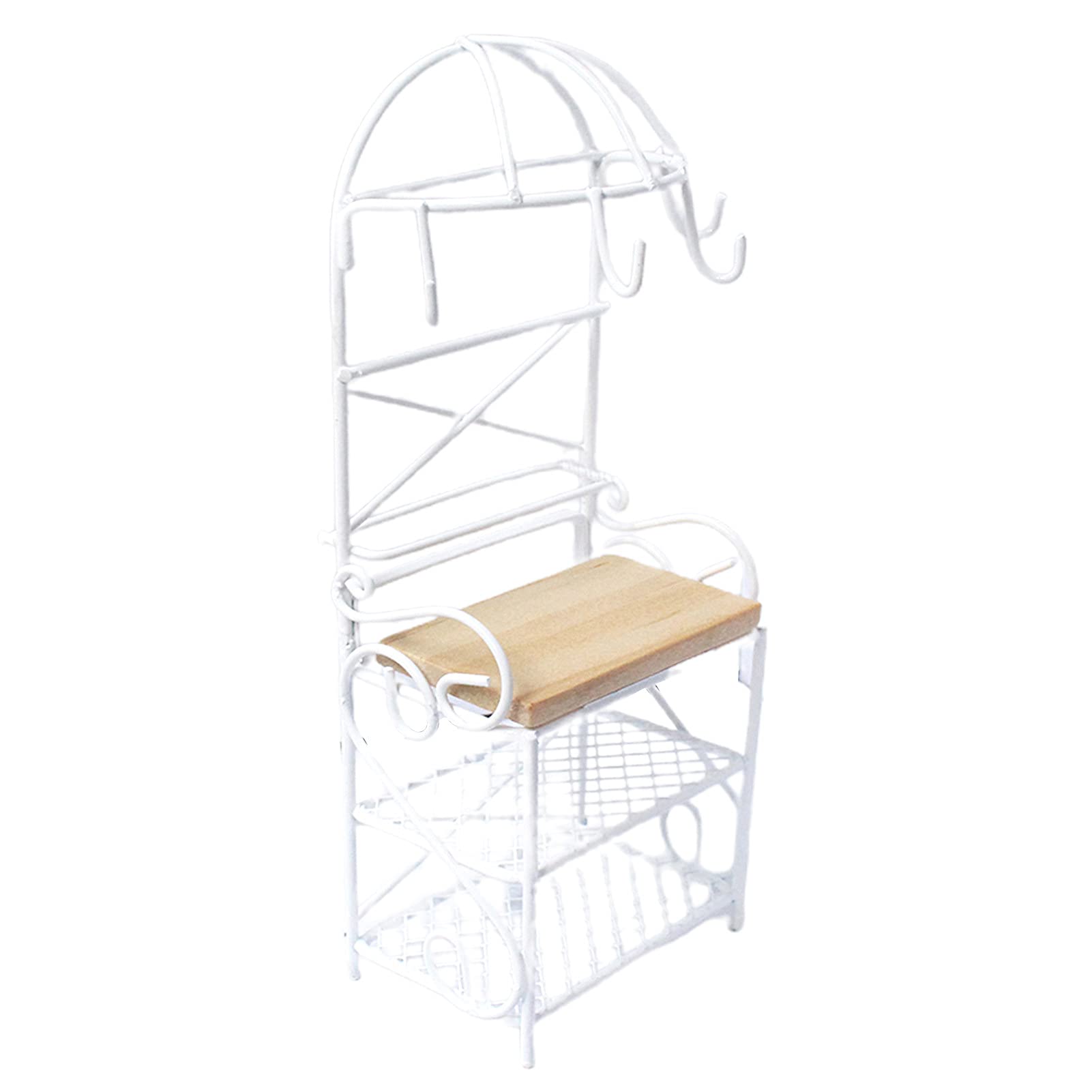 1/12 Scale Miniature Dollhouse Kitchen Storage Shelf - High Simulation DIY White Decoration for Mini Kitchen, Micro Landscape & Garden Scenes