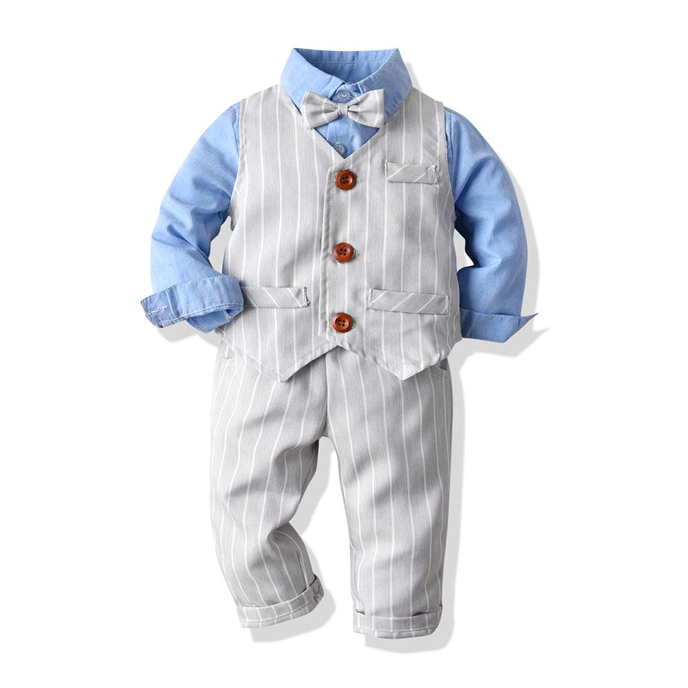 Joycebaby Toddler Baby Boy 3-Piece Tuxedo Suit Set - Formal Vest, Shirt & Pants for Weddings, Parties & Special Occasions