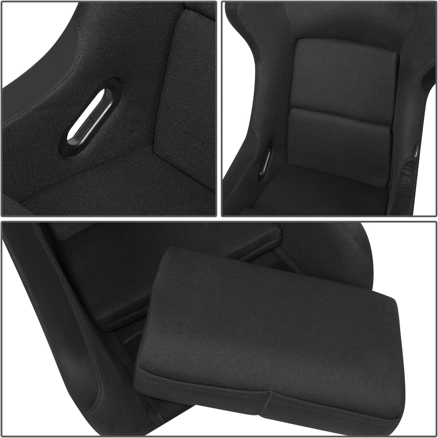 NRG FRP Bucket Seat - Large Size Racing Seat in Black for Sports Cars & Drifting - Perfect for Track Days, Auto Cross & Performance Driving