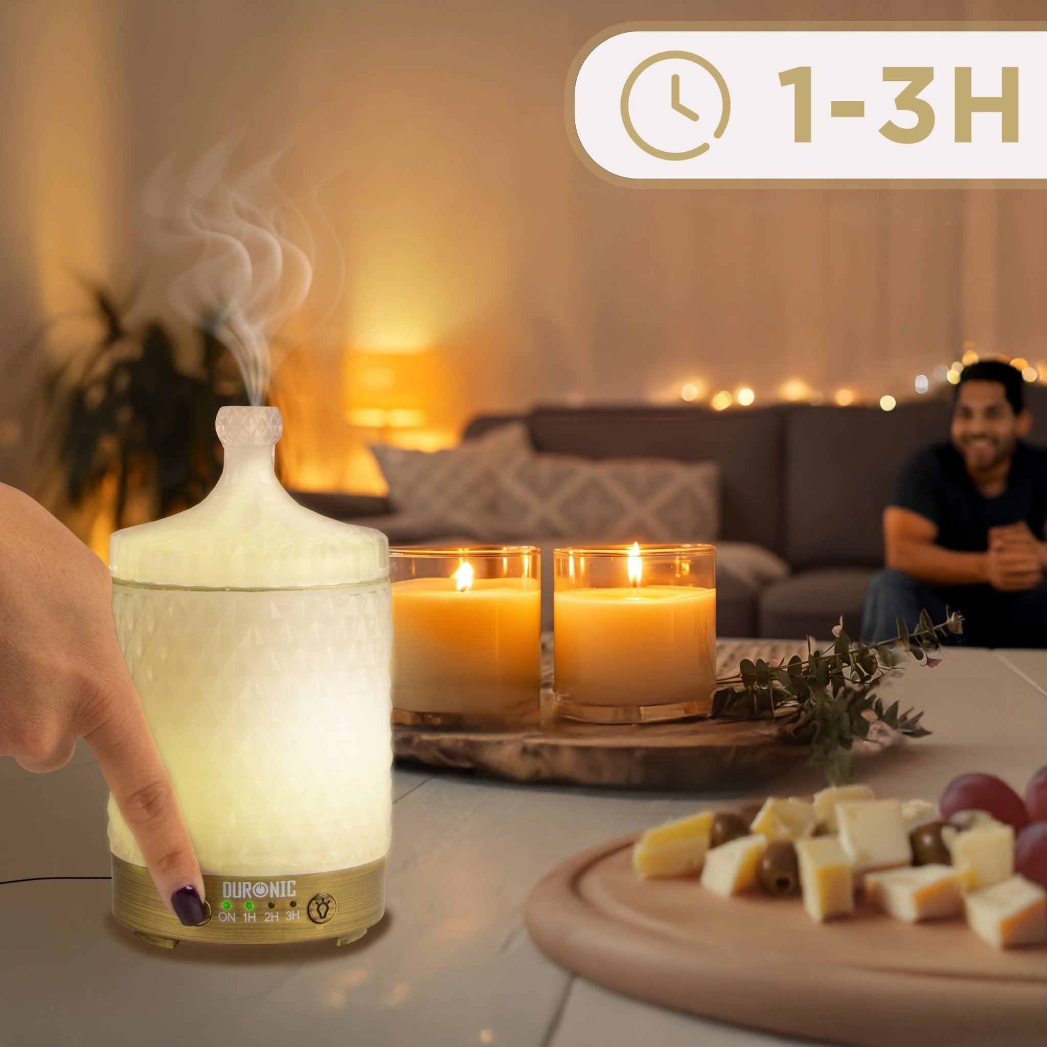 Duronic AD31 100ml Essential Oil Diffuser - Ultrasonic Aromatherapy Humidifier with 7 Color LED Lights for Home, Office, Bedroom & Spa | Perfect for Relaxation, Sleep & Stress Relief | Compact & Quiet Design