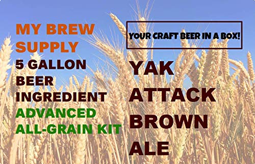 Yak Attack Brown Ale Advanced Home Brew 5 Gallon All Grain Beer Ingredient Kit - Perfect for Craft Beer Enthusiasts & Home Brewing Beginners | Great for Parties, Gifts & DIY Brewing Projects