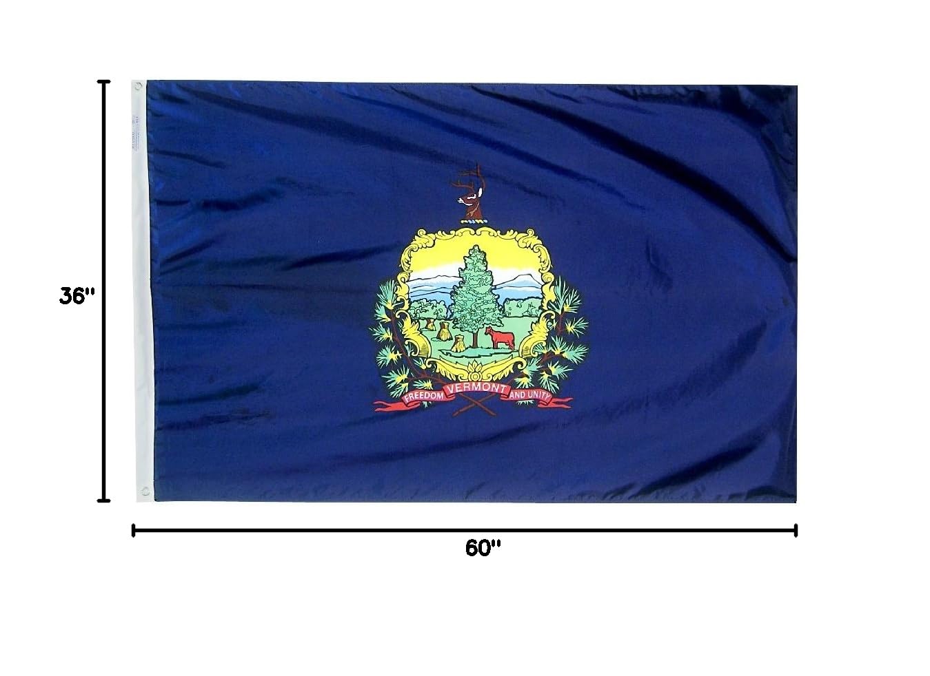 Vermont State Flag - 3x5 Feet Nylon Outdoor & Indoor Flag with Brass Grommets - Perfect for Home, Garden, Schools & Government Buildings