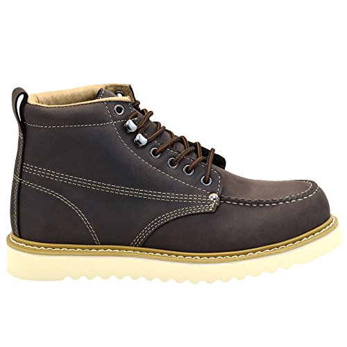 Golden Fox Men's Premium Leather Soft Toe Lightweight Industrial Construction Moc Work Boots - Insulated, Comfortable & Durable for Construction, Warehouse & Outdoor Work