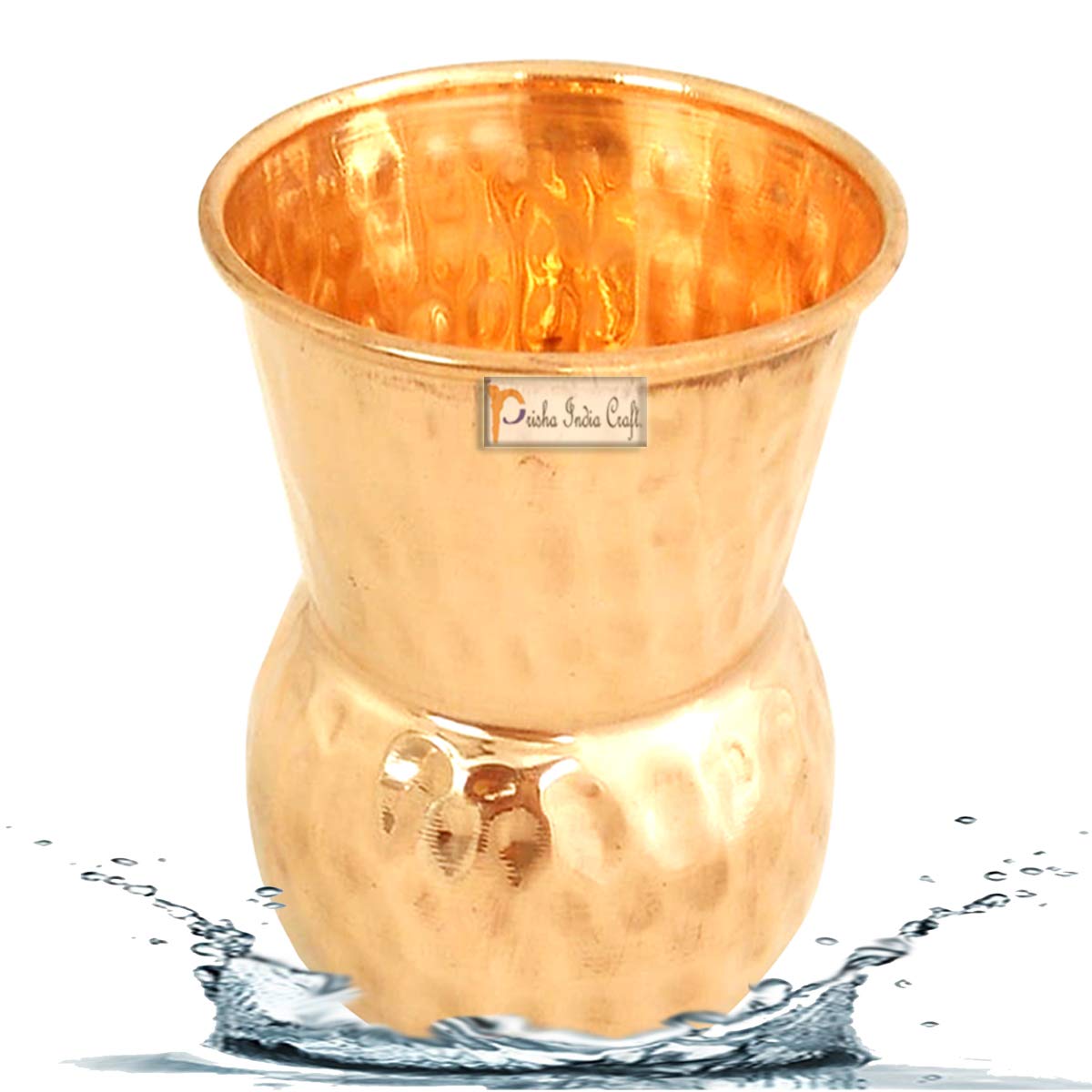 Prisha India Craft Pure Copper Thali Set - 12 Inch Dinner Plate with 1800ml Copper Jug Pitcher | Traditional Indian Dinnerware for Festivals, Weddings & Ayurvedic Meals