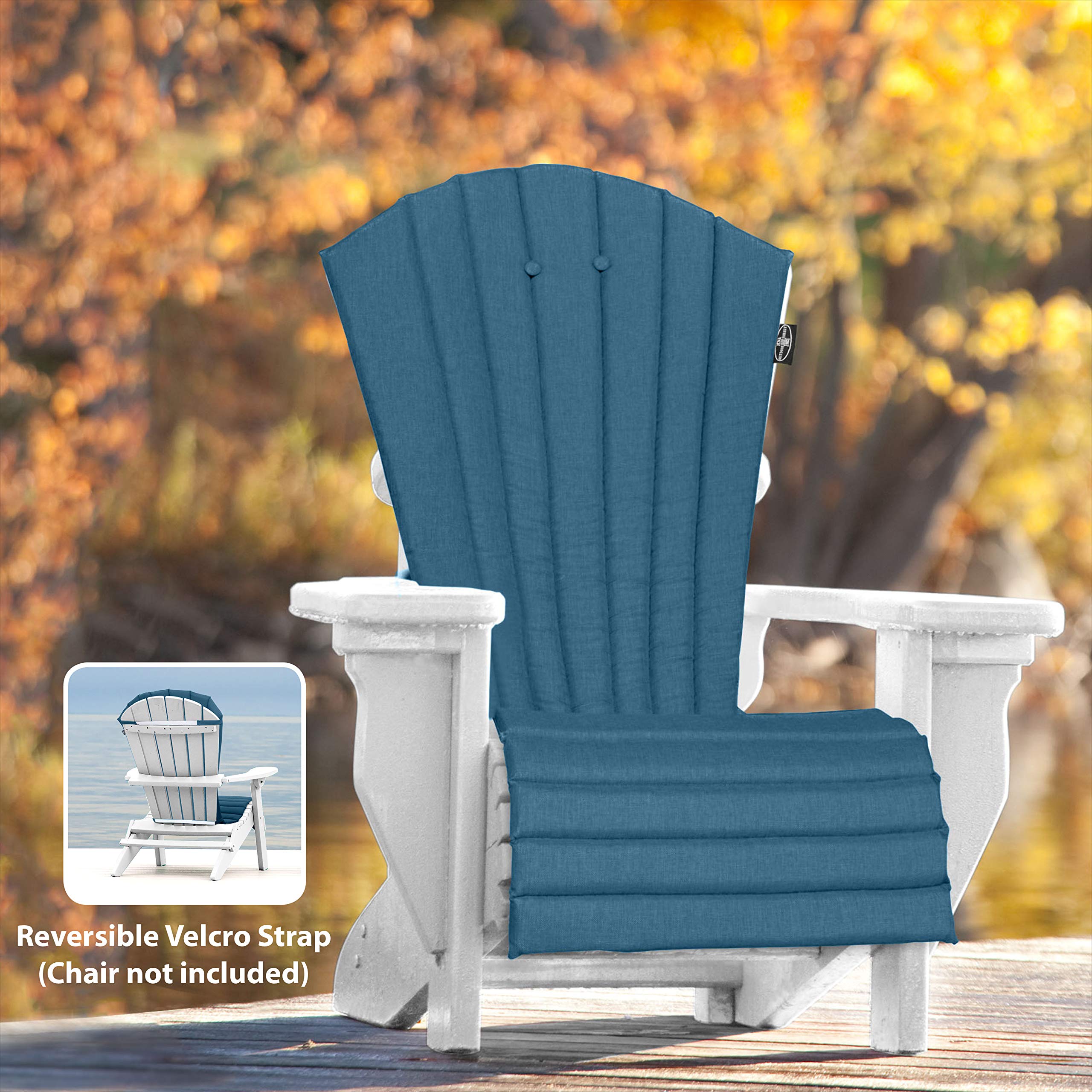 **All-Weather Patio Chair Cushion - Quick-Dry Olefin Fabric, Waterproof & UV-Resistant - Perfect for Adirondack Chairs (Sailor Blue) - Ideal for Outdoor Lounging, Poolside Relaxation & Garden Seating**