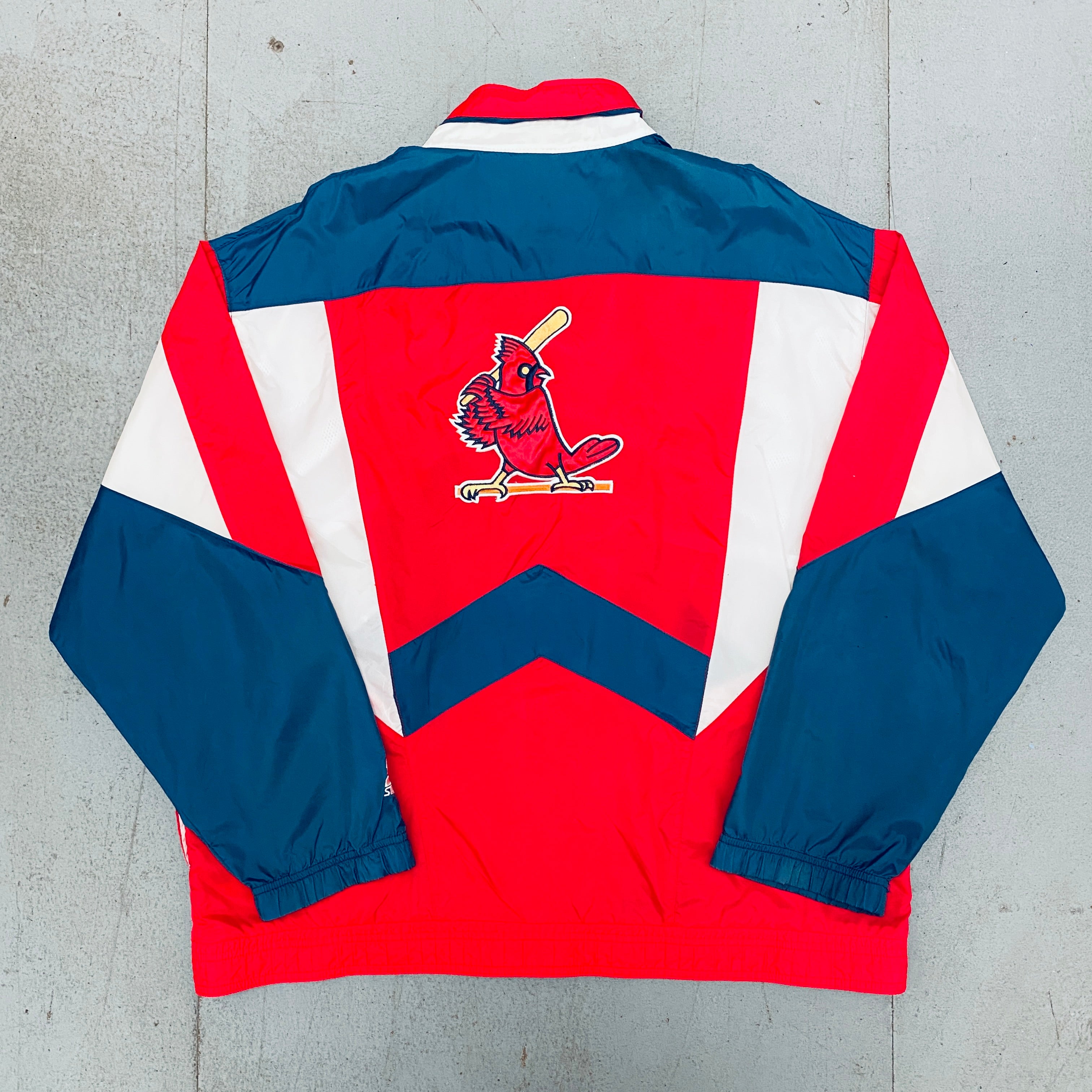 St. Louis Cardinals 1990s Full Zip Starter Windbreaker Jacket - Vintage MLB Baseball Fan Apparel for Men & Women - Perfect for Games, Tailgating & Casual Wear (Large)