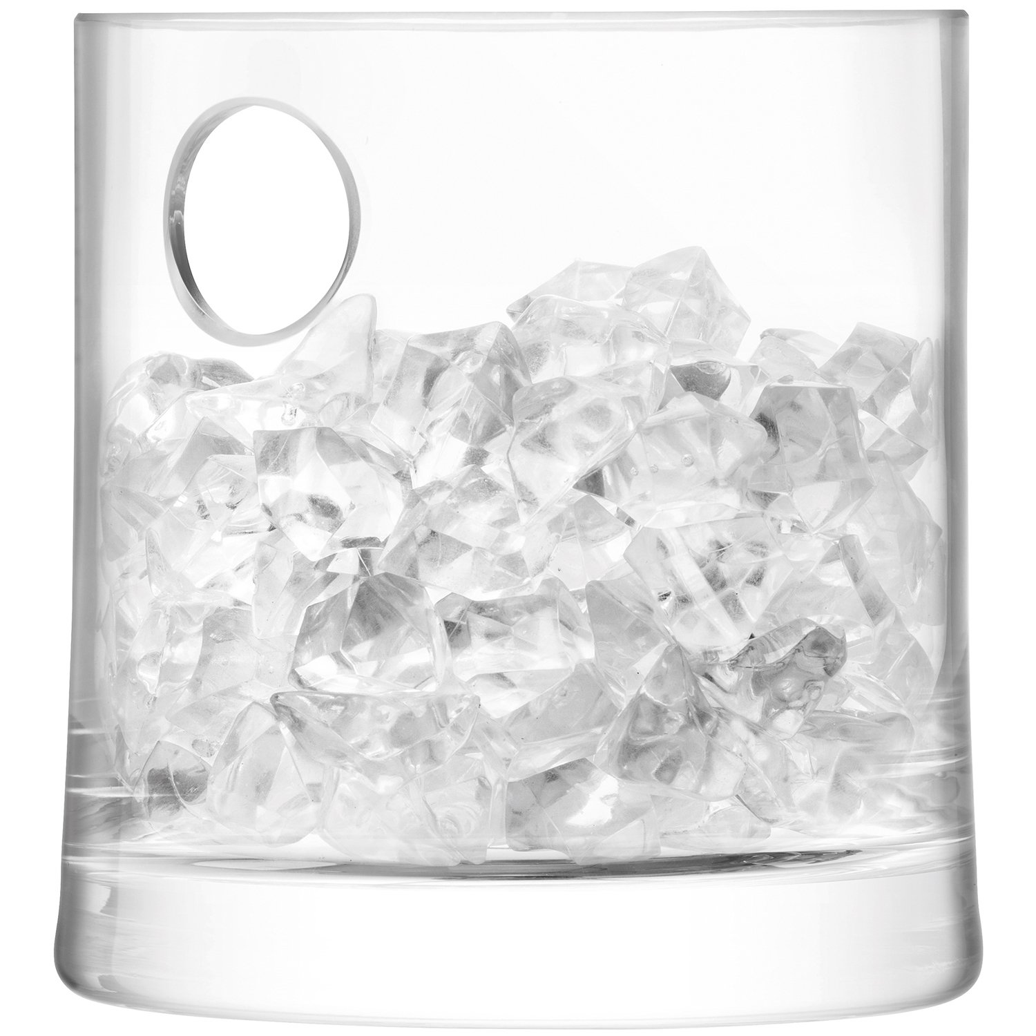 LSA International Clear Glass Gin Ice Bucket - 5.5 Inch Height, 5 Inch Diameter - Perfect for Cocktail Parties, Home Bars & Wedding Receptions
