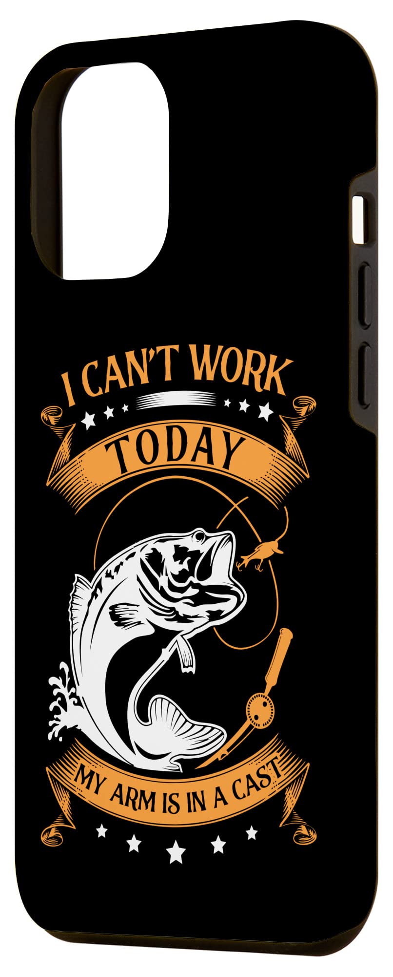 iPhone 12 Pro Max Case - Durable Fisherman Fishing Phone Cover with Arm Cast Humor Design - Perfect for Outdoor Activities, Work & Daily Protection