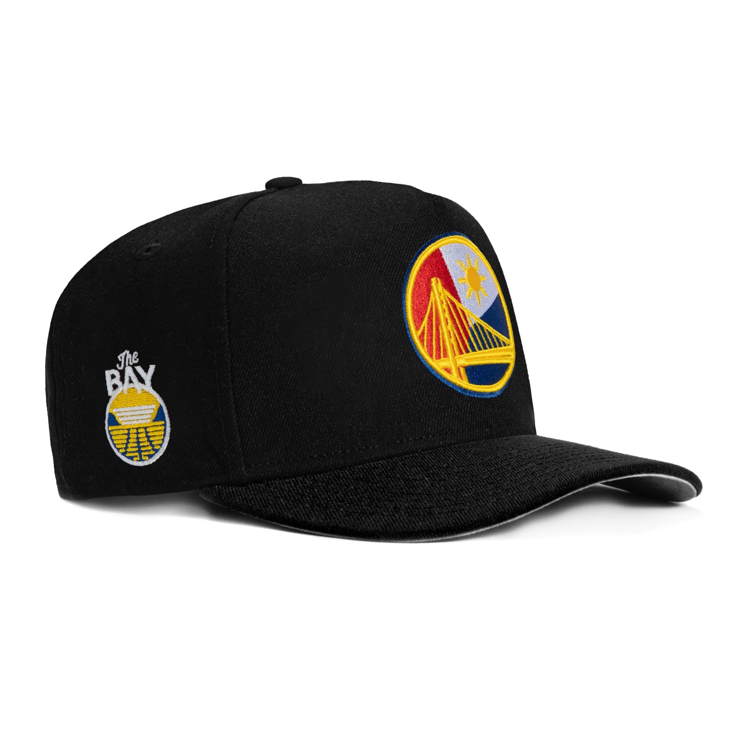 New Era 9Fifty Golden State Warriors Snapback Hat with The Bay Patch & Filipino Flag - Black | Official NBA Merchandise for Basketball Fans & Streetwear Fashion