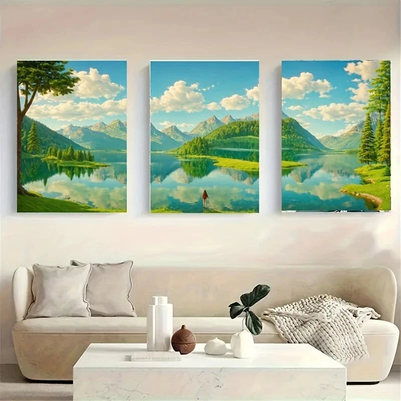 3-Piece Wolf Metal Wall Art Print - Ready to Hang Modern Home Decor for Living Room, Bedroom & Office - Wilderness Themed Animal Artwork for Nature Lovers