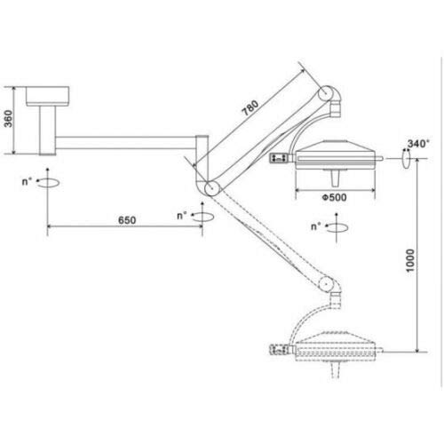 108W LED Surgical Light - Wall Mounted Shadowless Dental Exam Lamp for Clinics & Hospitals | Perfect for Surgeries, Dental Procedures & Medical Examinations
