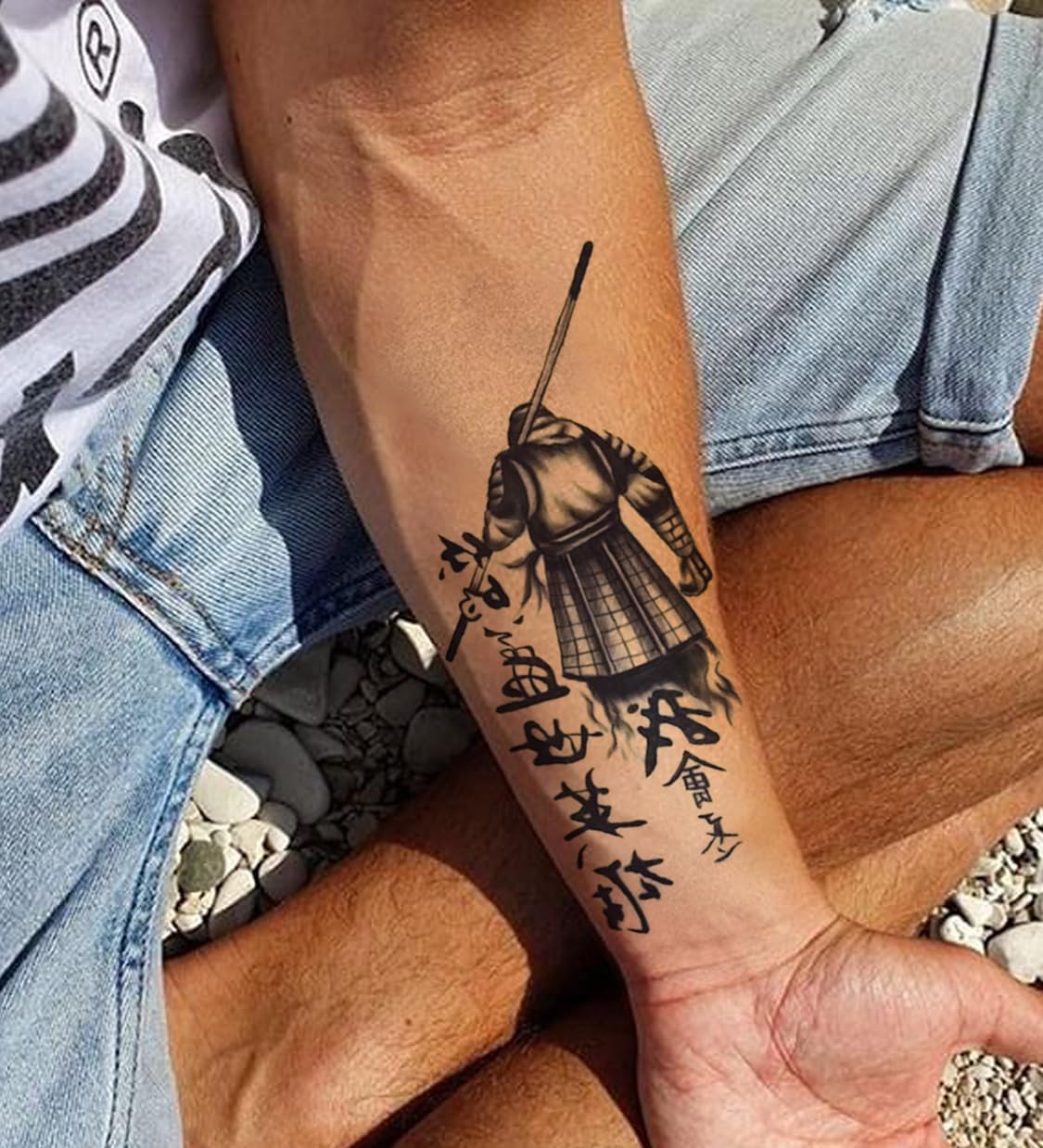 Waterproof Temporary Tattoo Stickers for Men & Women - 3D Realistic Flowers, Butterflies, Stars, Angels, Wolves & Armband Designs (21x15cm) | Perfect for Parties, Festivals, Cosplay & Body Art | HB-165X
