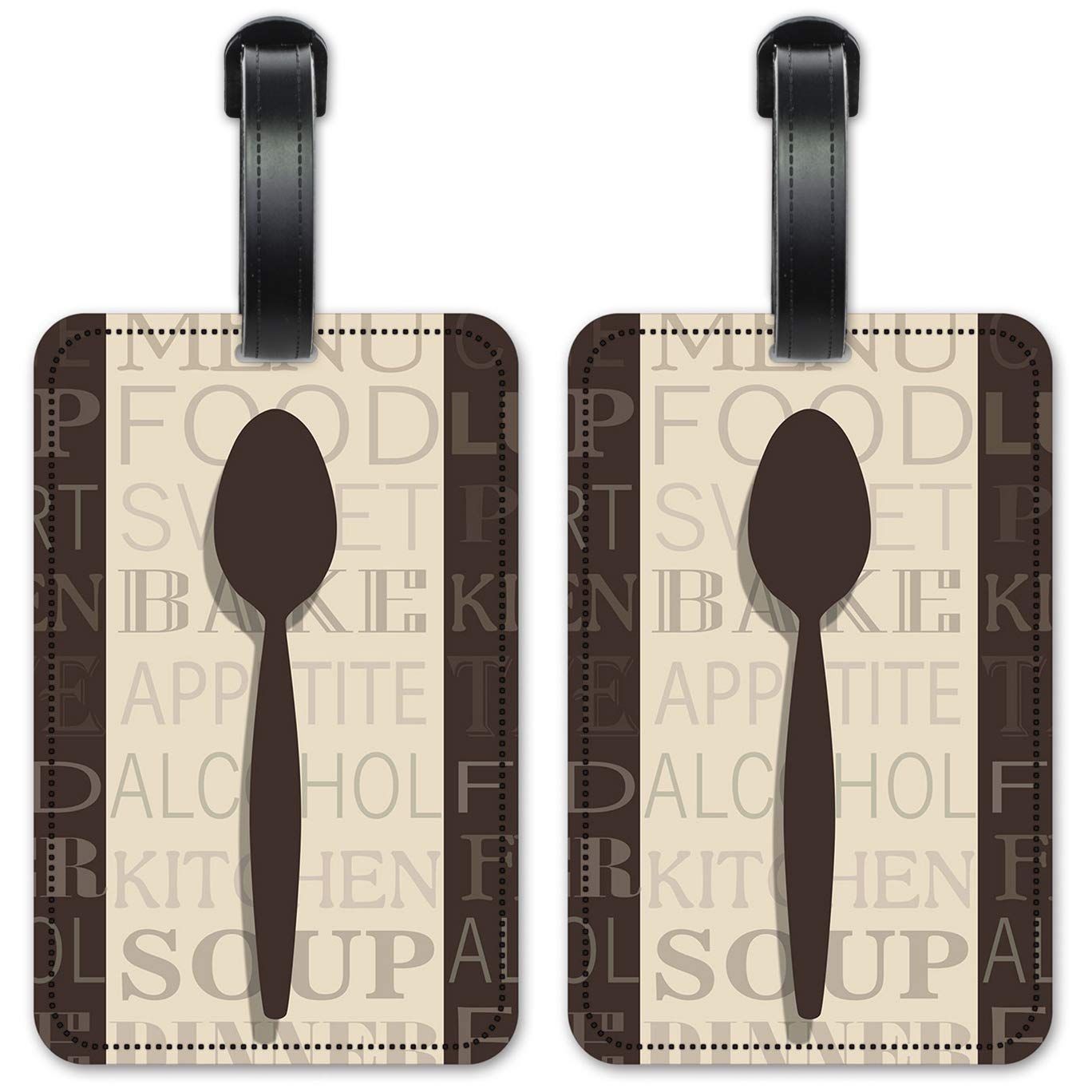 Stainless Steel Fork Knife Spoon Set - Durable Luggage ID Tags & Suitcase Identification Cards - 2 Pack for Travel, Camping & Picnic Accessories