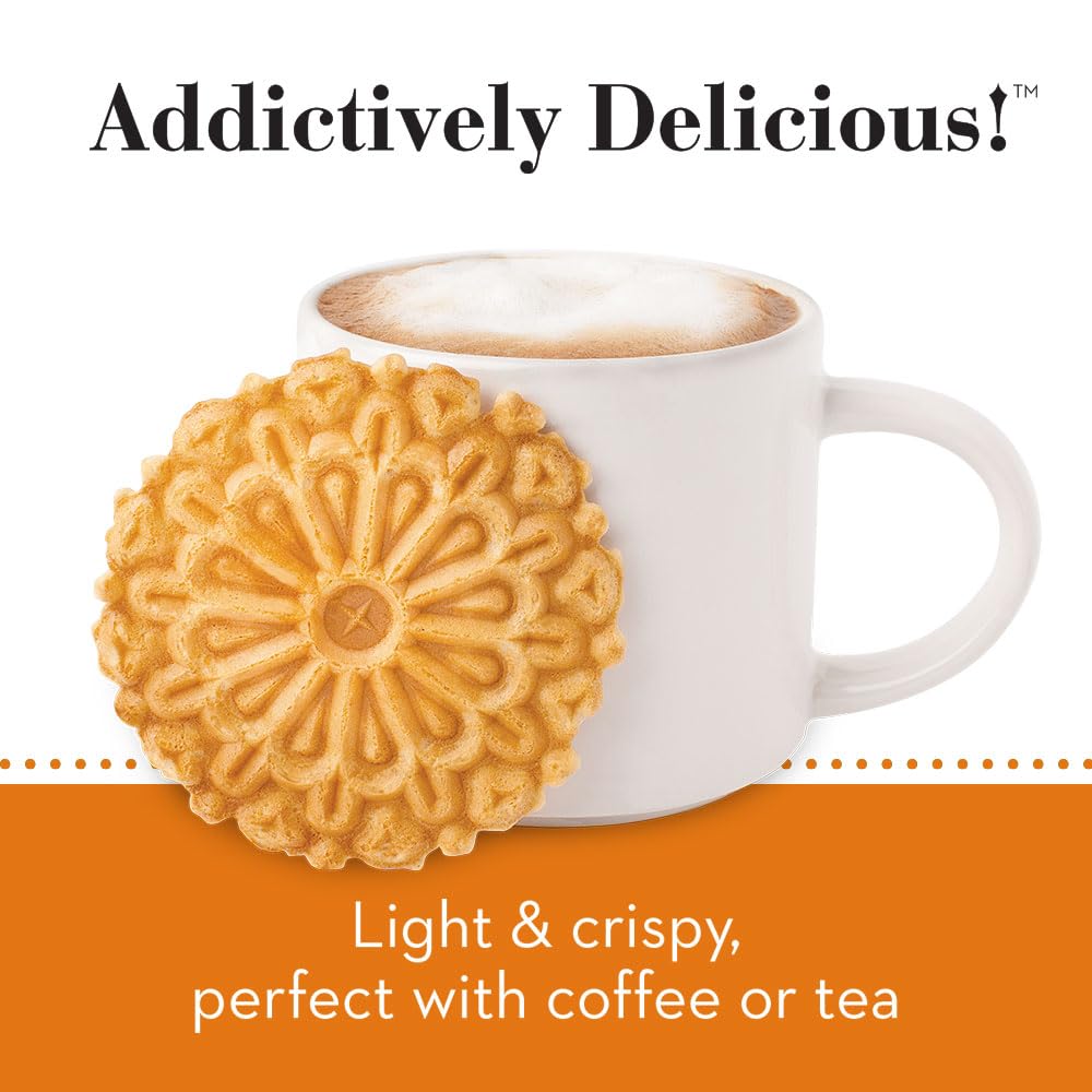 Reko Pizzelle Authentic Italian Waffle Cookies - Dulce de Leche Flavor, 7oz (12 Pack) | Traditional Italian Dessert for Holidays, Gifts & Coffee Pairing