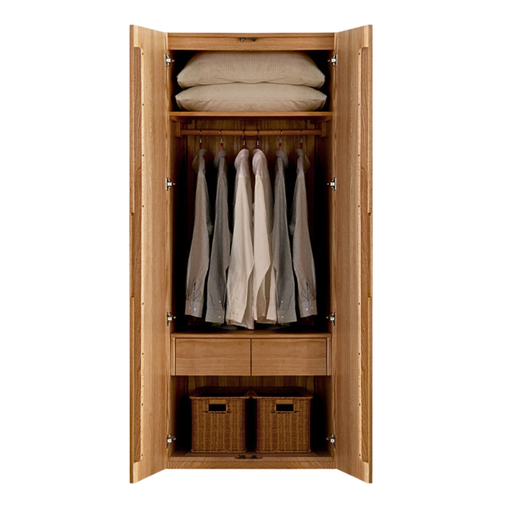 31.5x23.2x78.7 inch / 80x59x200 сm / Natural Wood Color / E style  double drawer