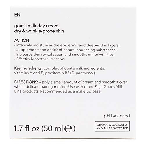 Goat's Milk Day Cream for Dry Skin - 1.7 fl oz (50 ml) Hydrating Face Moisturizer with Natural Ingredients | Perfect for Daily Skincare Routine & Sensitive Skin Care