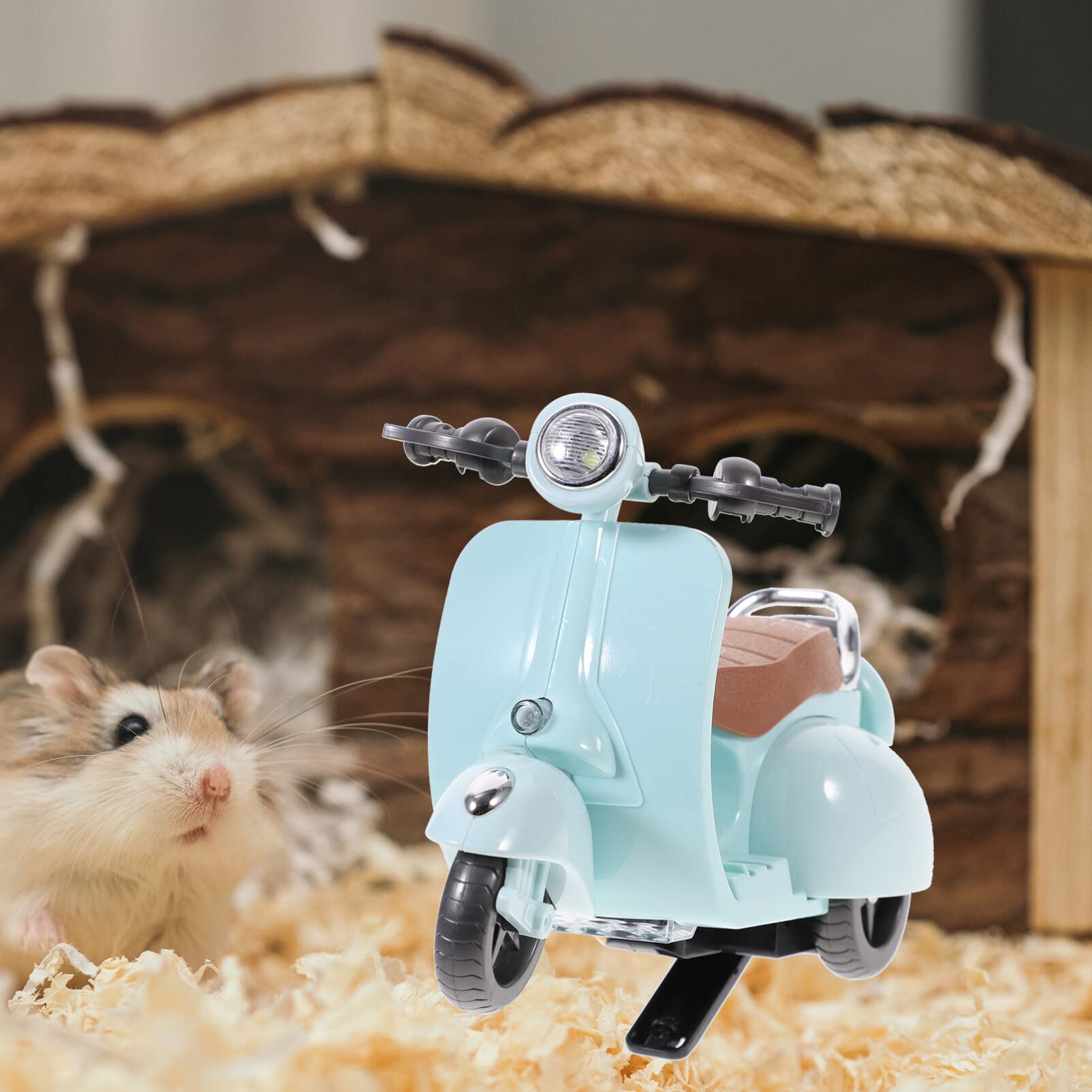 Hamster Motorcycle Toy - Rotating Cage Accessories for Small Pets - Play & Hideout Fun