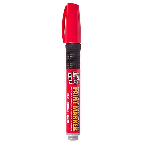 Oil-Based Fiber Tip Paint Markers (Red) - 12 Pack - Perfect for DIY Crafts, Sign Making & Industrial Labeling