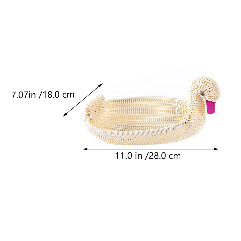 DOITOOL Handmade Rattan Storage Basket - 1pc Natural Woven Bathroom Organizer, Desktop Plastic Utility Basket for Kids Toys & Snacks | Perfect for Home Decor, Nursery Storage & Bathroom Organization