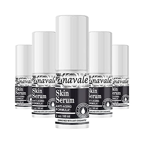 Anavale Skin Serum 5 Pack - Anti-Aging Face Serum with Hyaluronic Acid & Vitamin C for Glowing Skin - Perfect for Daily Skincare Routine & Nighttime Hydration