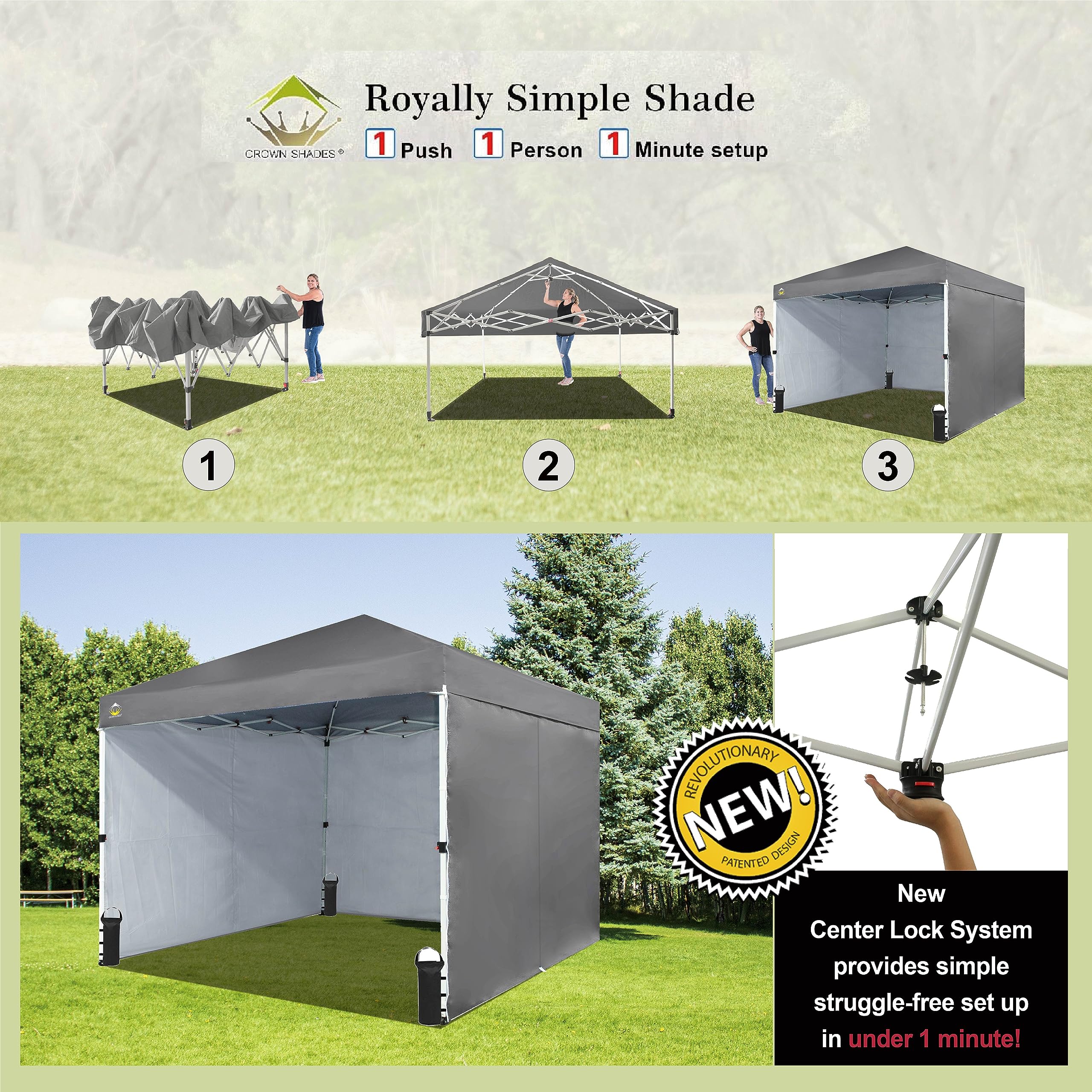10x10 Pop Up Canopy Tent with Sidewalls - Instant Setup for Outdoor Events & Markets