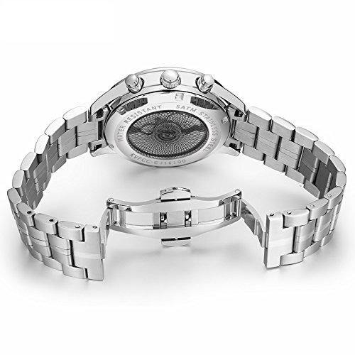 Carlien Automatic Men's Watch with Calendar Date & Luminous Hands - Stainless Steel Luxury Mechanical Wristwatch for Business, Formal & Casual Wear
