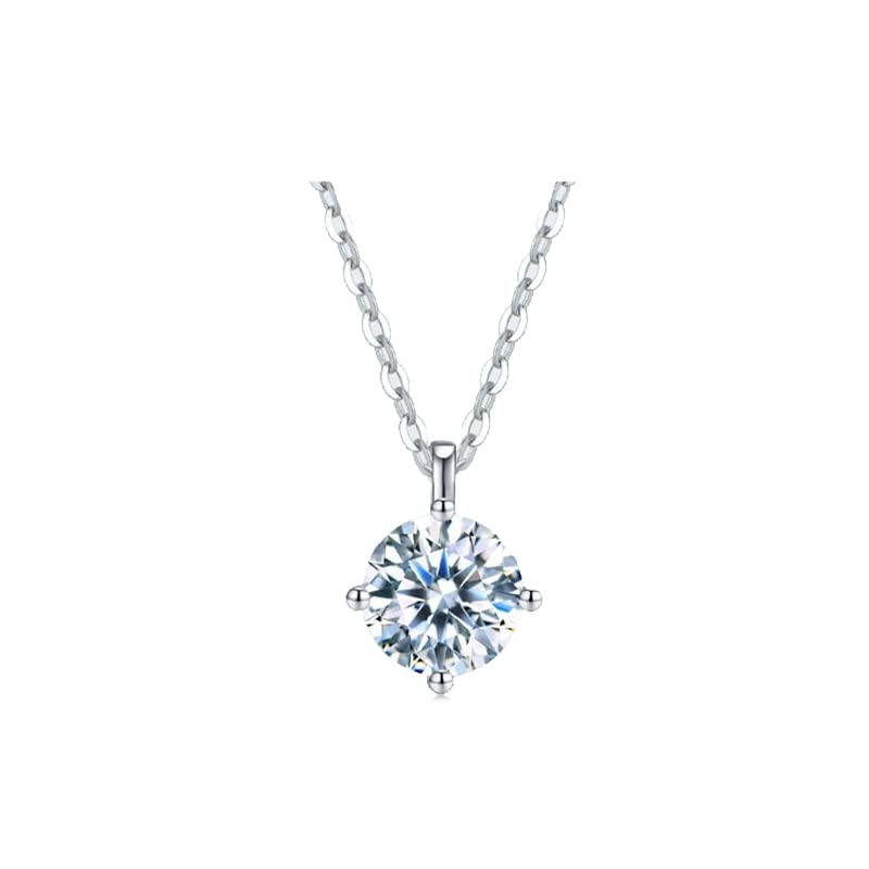 1CT Moissanite Diamond Pendant Necklace for Women - D Color VVS1 Clarity 925 Sterling Silver Jewelry | Elegant Wedding, Birthday & Anniversary Gift for Her | Perfect for Bridal, Date Night & Special Occasions