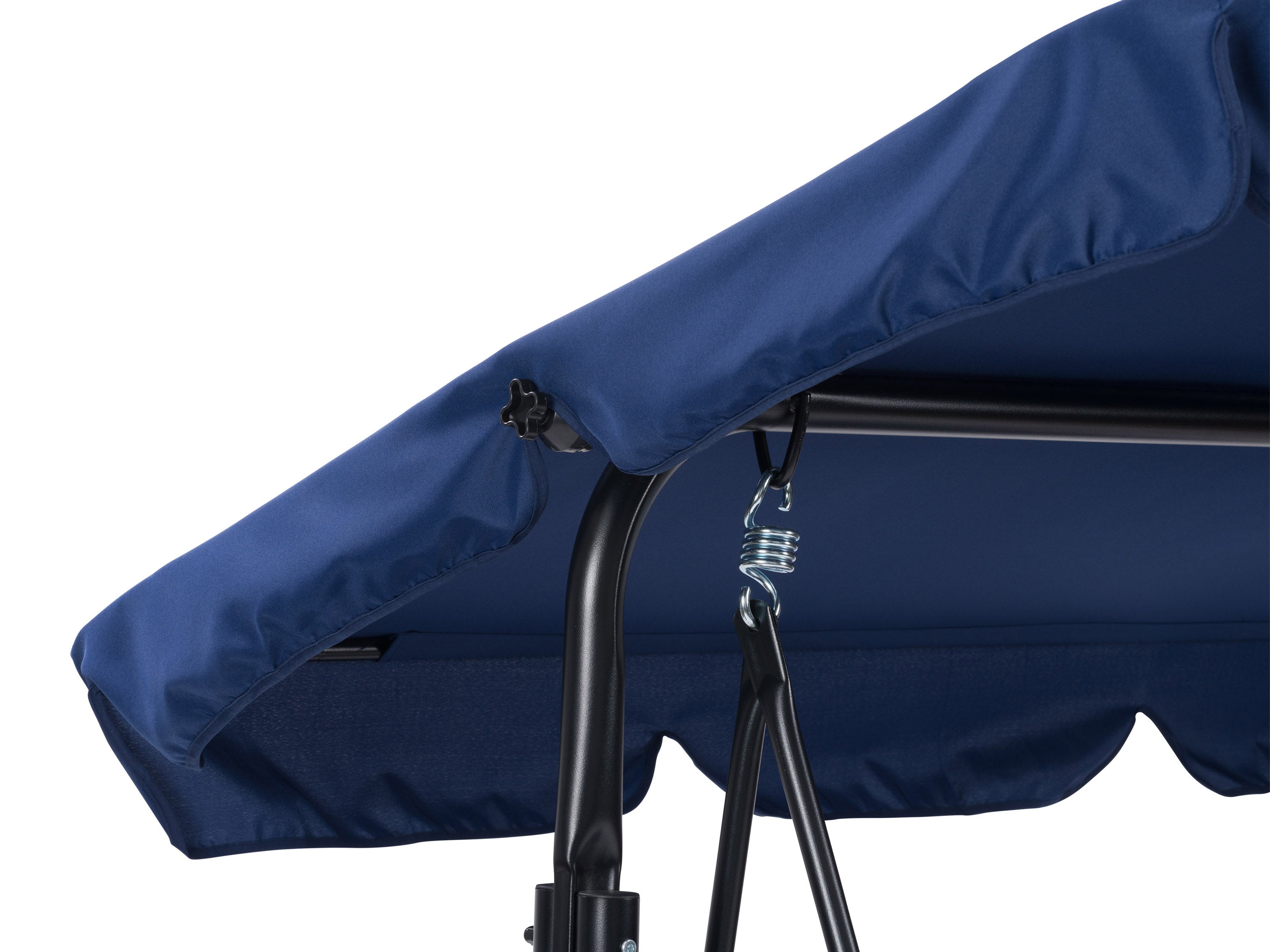 Navy Blue Outdoor Patio Swing with Canopy - Weather-Resistant Hanging Chair for Garden, Porch, or Backyard Relaxation