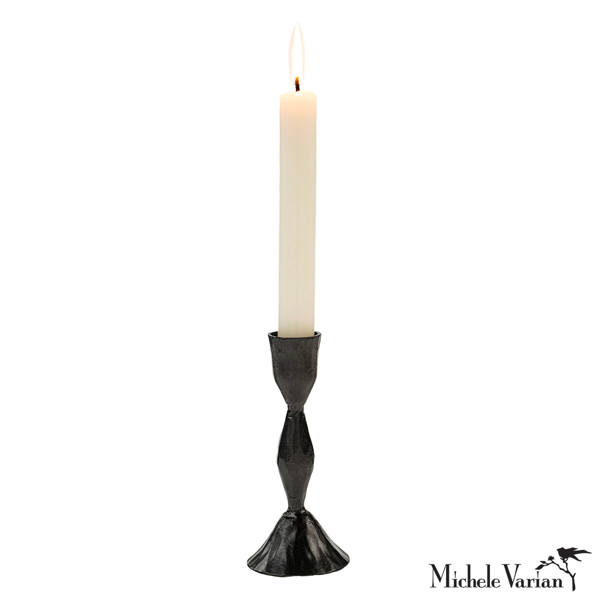 Zora Forged Blackened 5.5 Inch Candle Holder - Elegant Home Decor for Dining Table, Wedding Centerpiece & Fireplace Mantel
