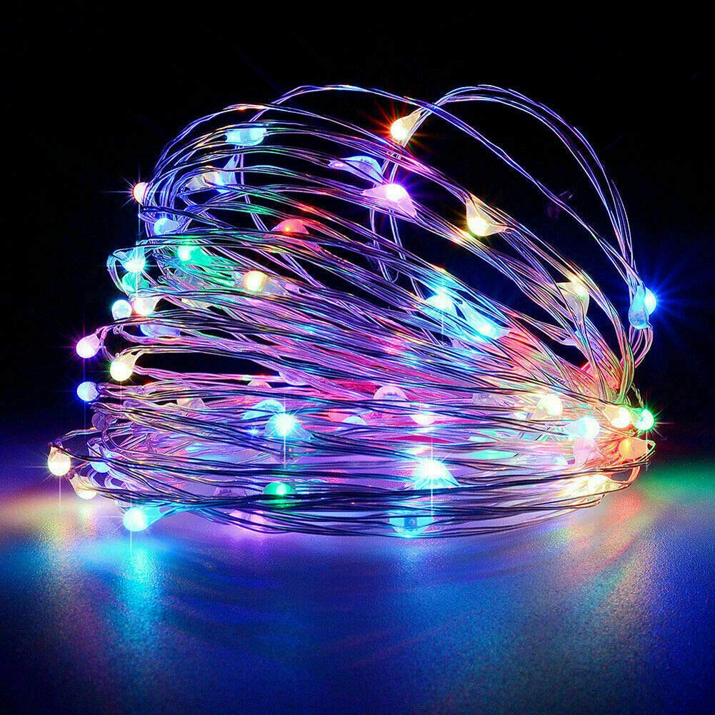 50 LED Multicolor Waterproof Christmas Tree Fairy String Lights - Indoor/Outdoor Holiday Party Decor for Xmas, Home, Garden, and Wedding