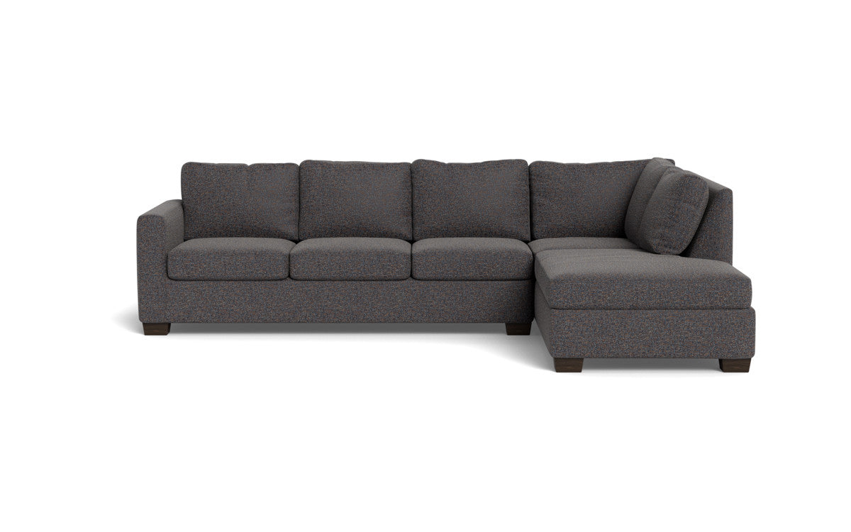 Track 121 Right Chaise Sleeper Sectional Sofa - Modern L-Shaped Convertible Couch with Pull-Out Bed for Living Room, Guest Room & Small Spaces