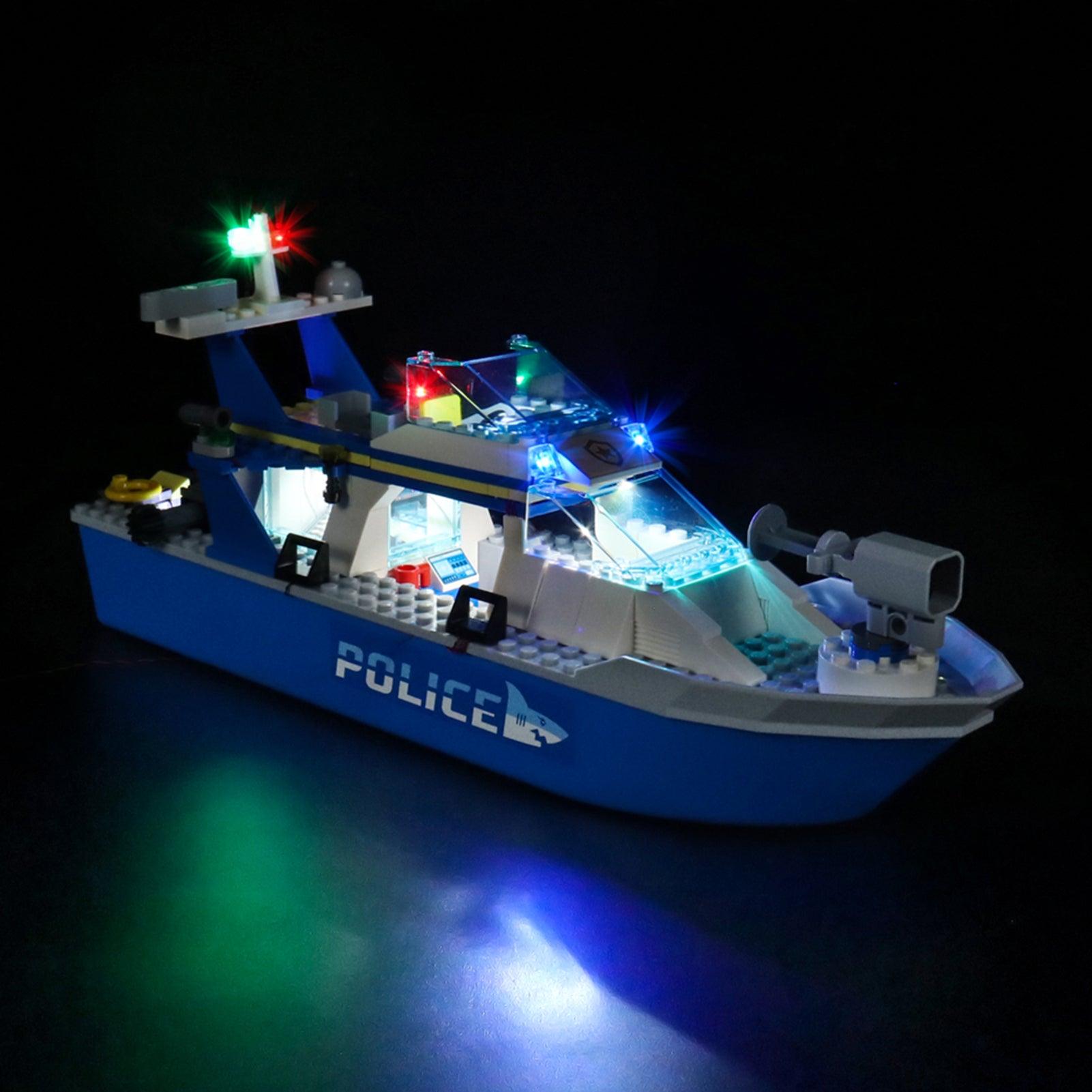 LEGO City Police Patrol Boat 60277 Light Kit - LED Lighting Set for Building Blocks | Perfect for Night Display & Model Enhancement