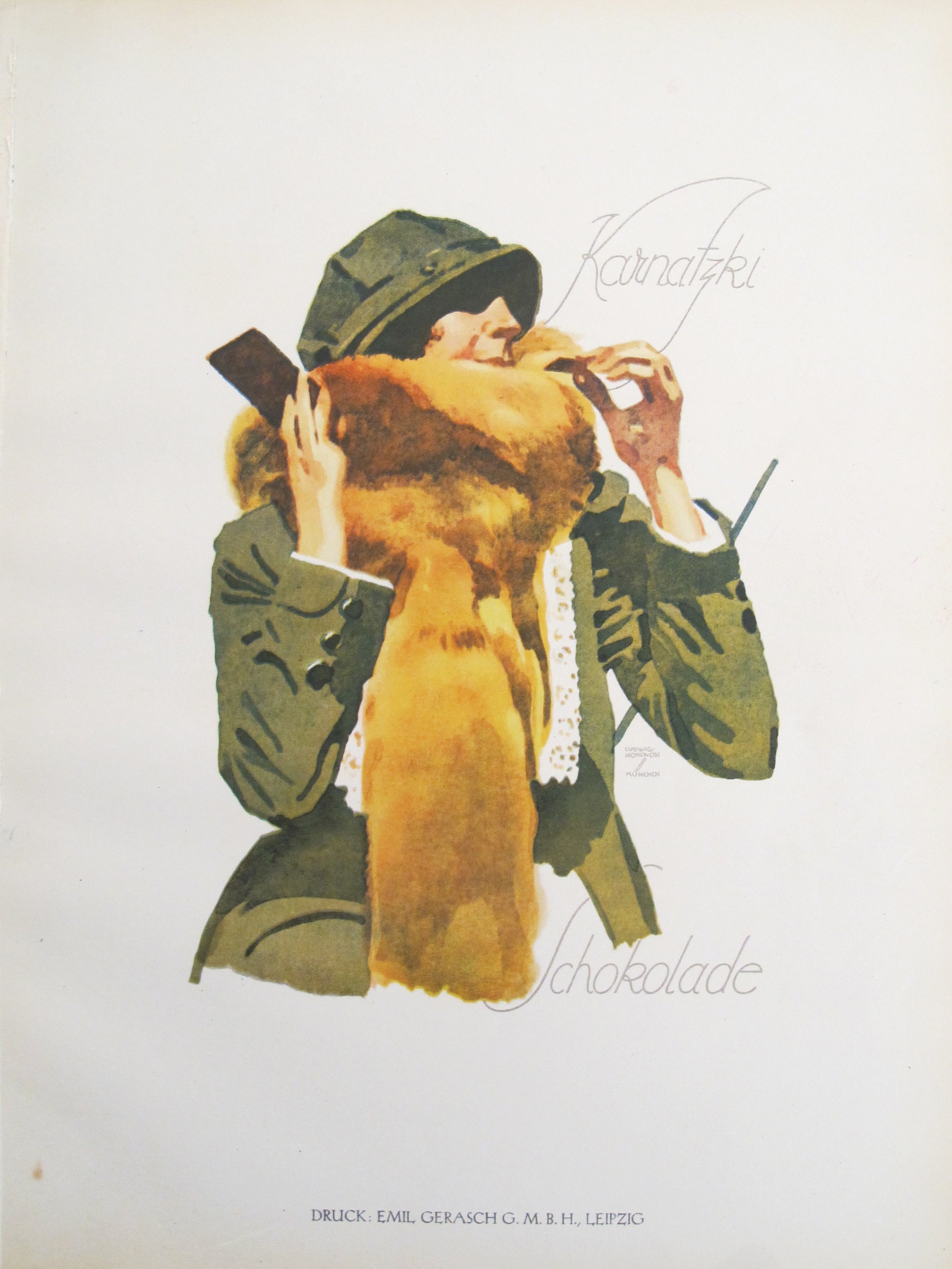 1926 Original German Art Deco Chocolate Poster by Karnatzki - Vintage Schokolade Advertisement for Home & Office Decor