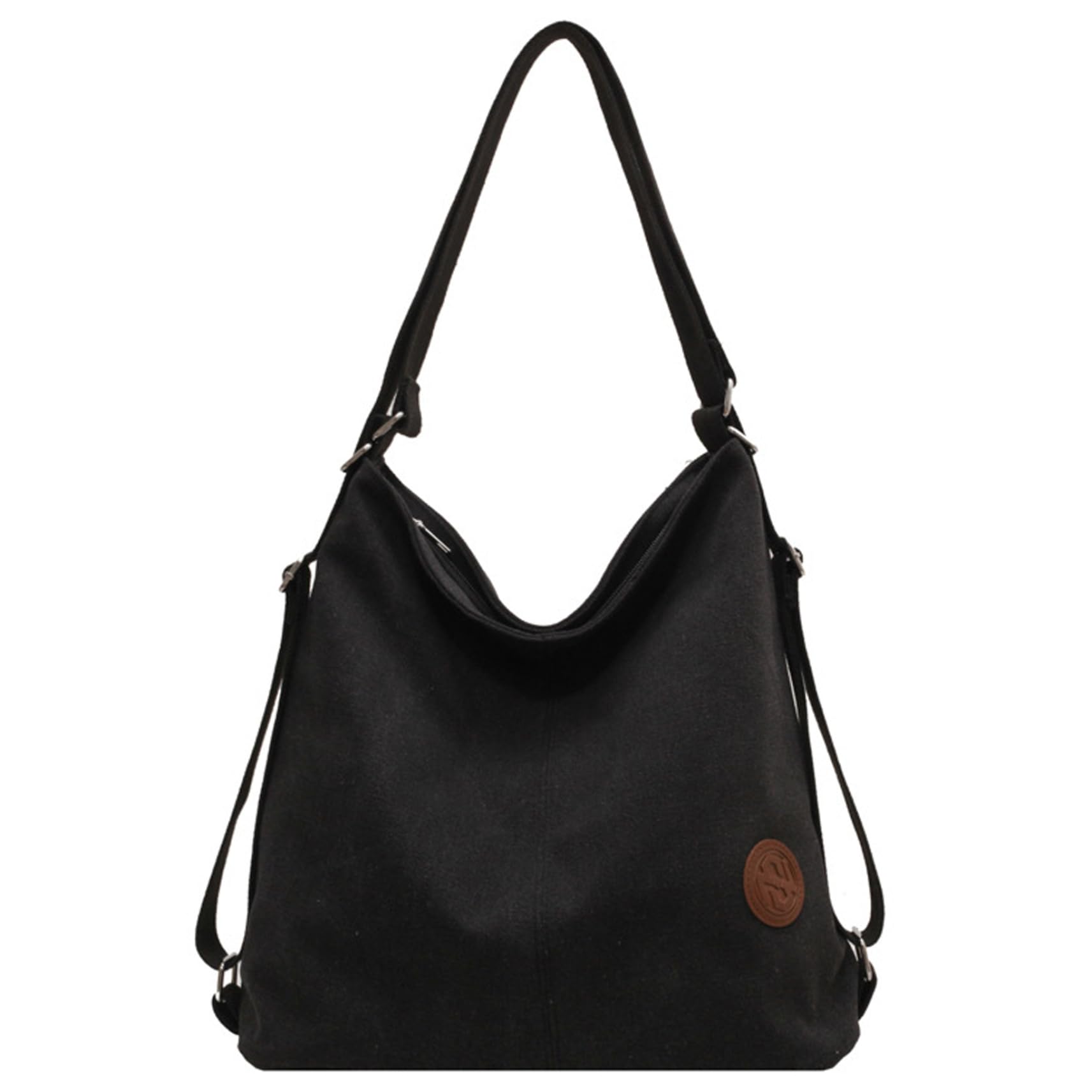 Vintage Convertible Canvas Backpack Purse - Large Capacity Zippered Tote Bag for Women, Crossbody Shoulder Handheld Multi-Way Carry, Stylish & Durable for Travel, Work, Shopping & Daily Use