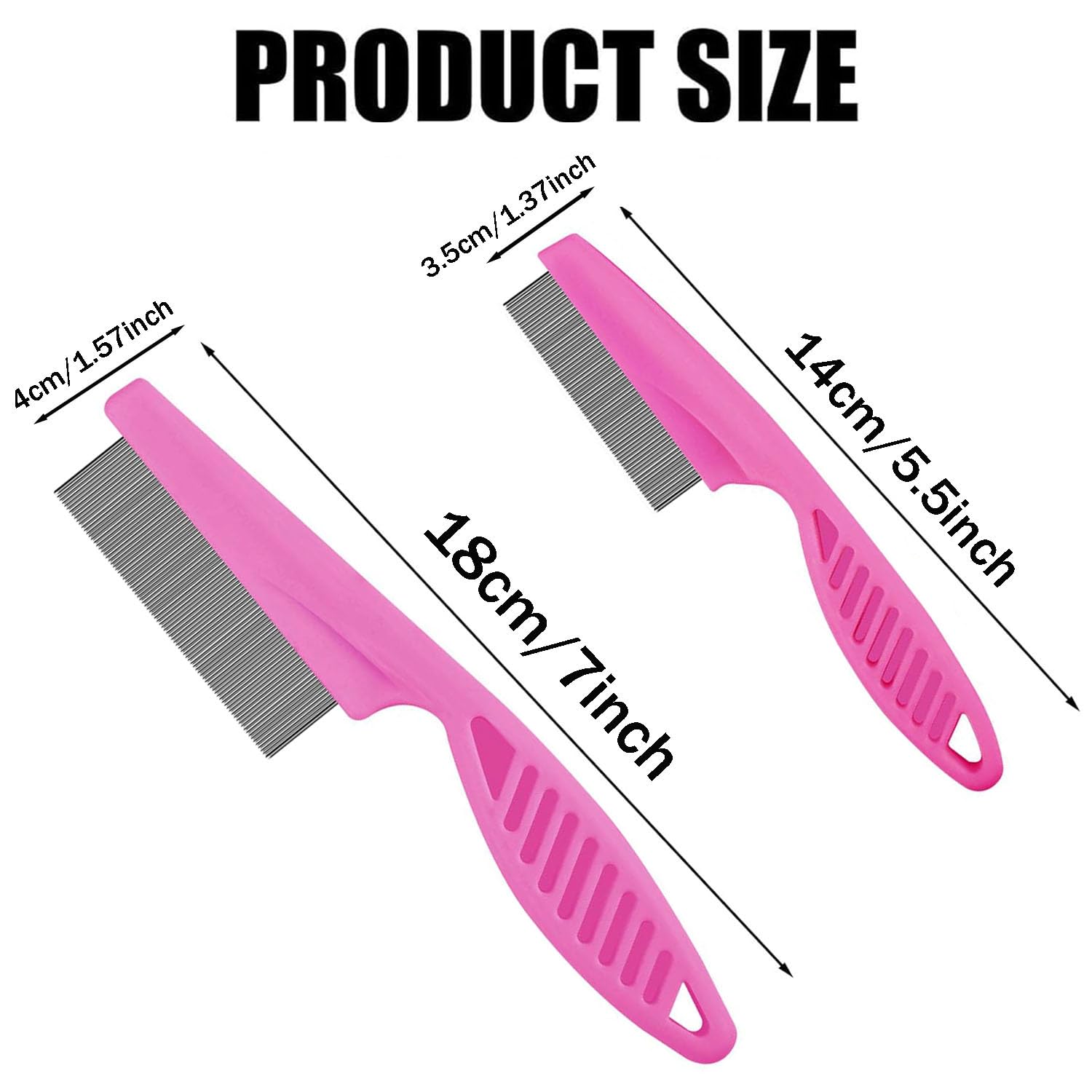2 Pack Stainless Steel Pet Grooming Comb - Flea & Tear Stain Remover for Dogs & Cats, Gentle Massage Brush for Small Pets, Puppies & Kittens | Perfect for Daily Grooming, Shedding Control & Bonding Time