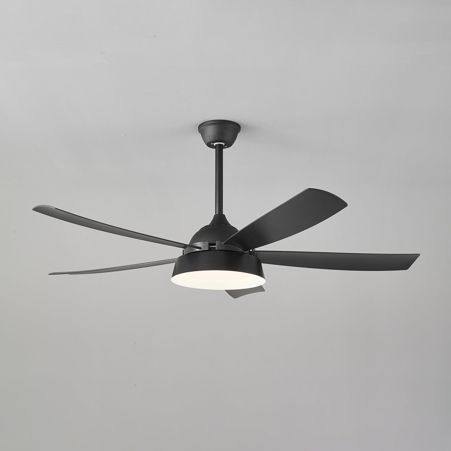 Elysian Ceiling Fan with Light Kit - 52 Inch Modern Flush Mount Fan - Quiet Reversible Motor - Energy Efficient LED Light - Perfect for Bedroom, Living Room & Home Office