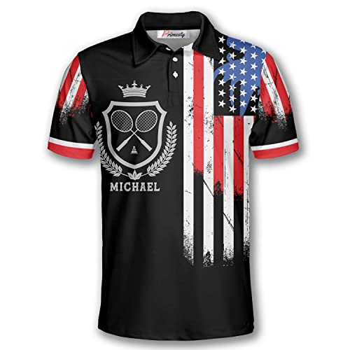 Badminton American Flag Crown Emblem