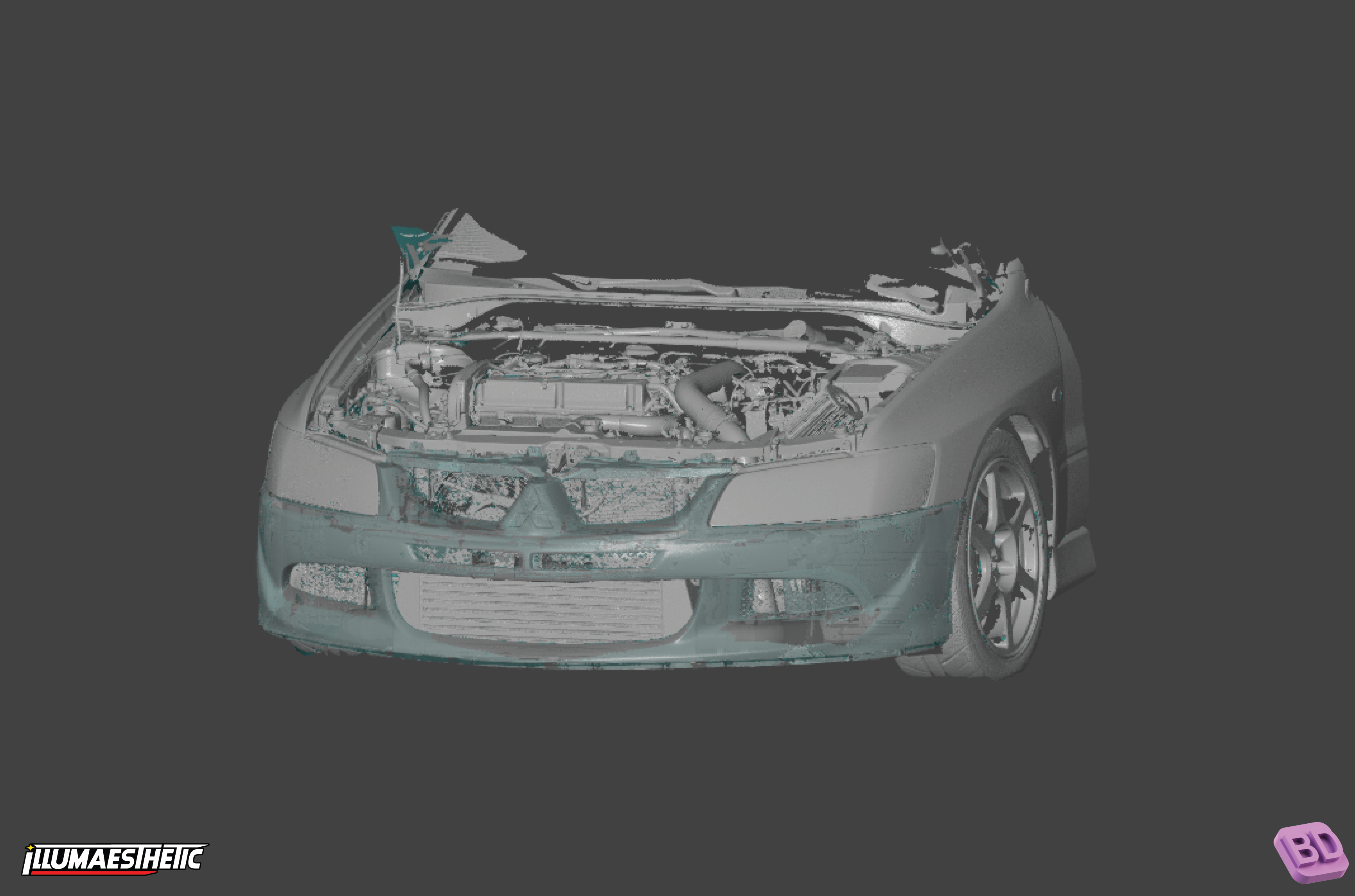 Mitsubishi Lancer Evolution 8 CT9A 3D Scan Model (2003-2005) - Perfect for Car Enthusiasts, 3D Printing Projects & Automotive Design