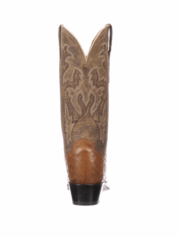 Lucchese M5603.S54 Women's Augusta Ostrich Vamp Boots in Camel Tan - Stylish Cowgirl Boots for Western Fashion, Rodeo & Country Events