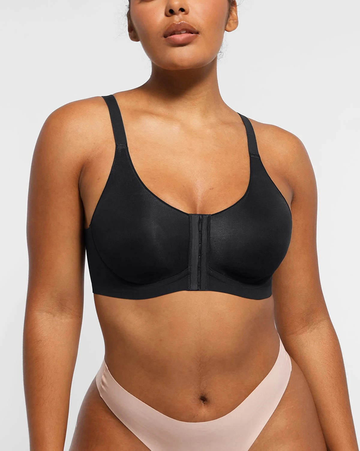 Wireless Front Hook Back Smooth Bra - Comfortable Seamless Support for Yoga, Workouts & Everyday Wear