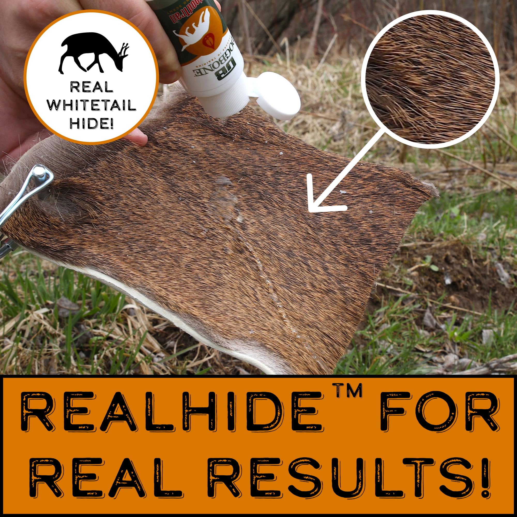 RealHide Deer Hide Drag for Dog Training - Scent Tracking Tool for Hunting Dogs | Durable Hunting Dog Accessories | Dog Scent Training Kit | Perfect for Deer Hunting & Outdoor Tracking Scenarios
