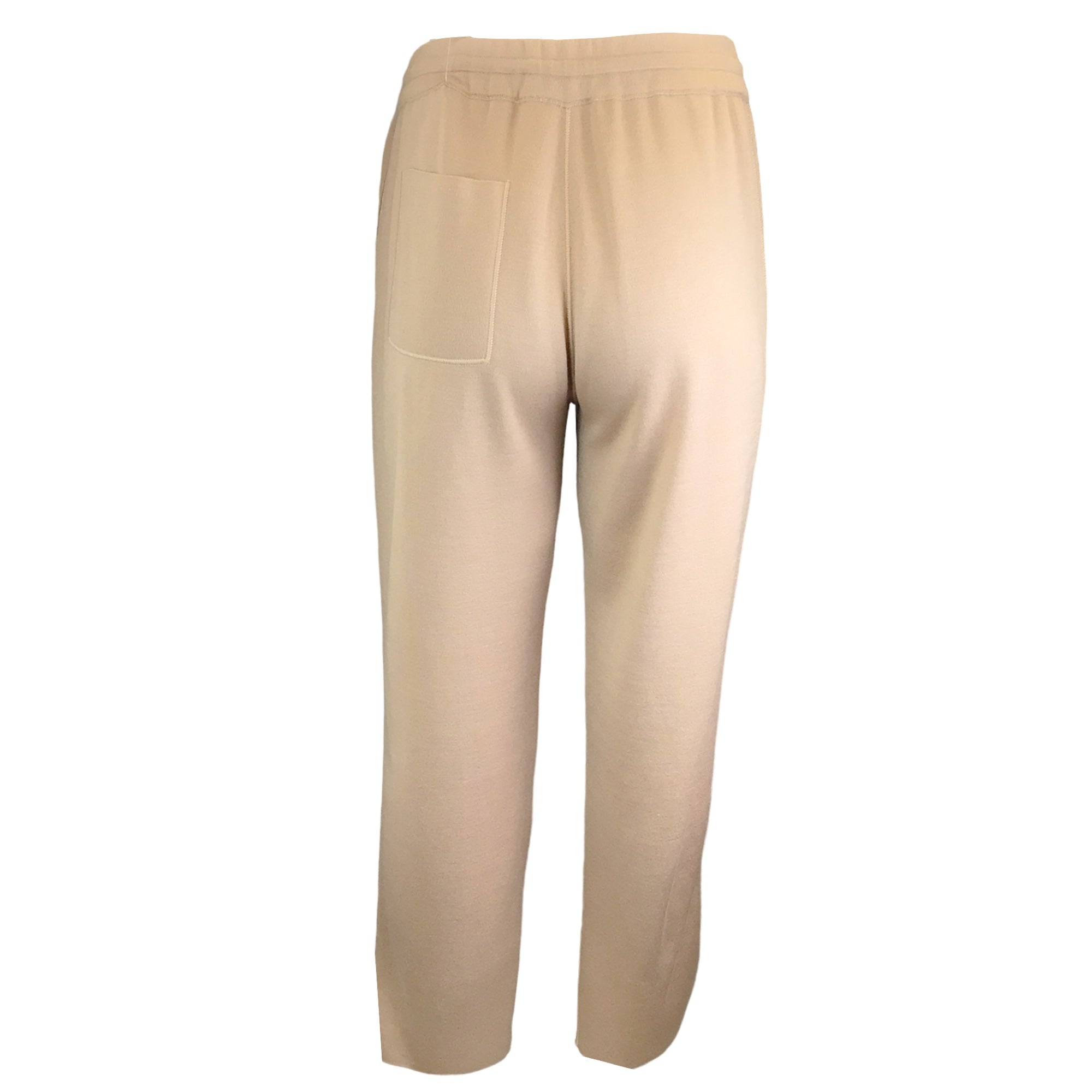 Maison Ullens Tan Pallas Cashmere Silk Knit Pants - Luxury Women's Comfortable High-End Trousers for Work, Travel and Special Occasions