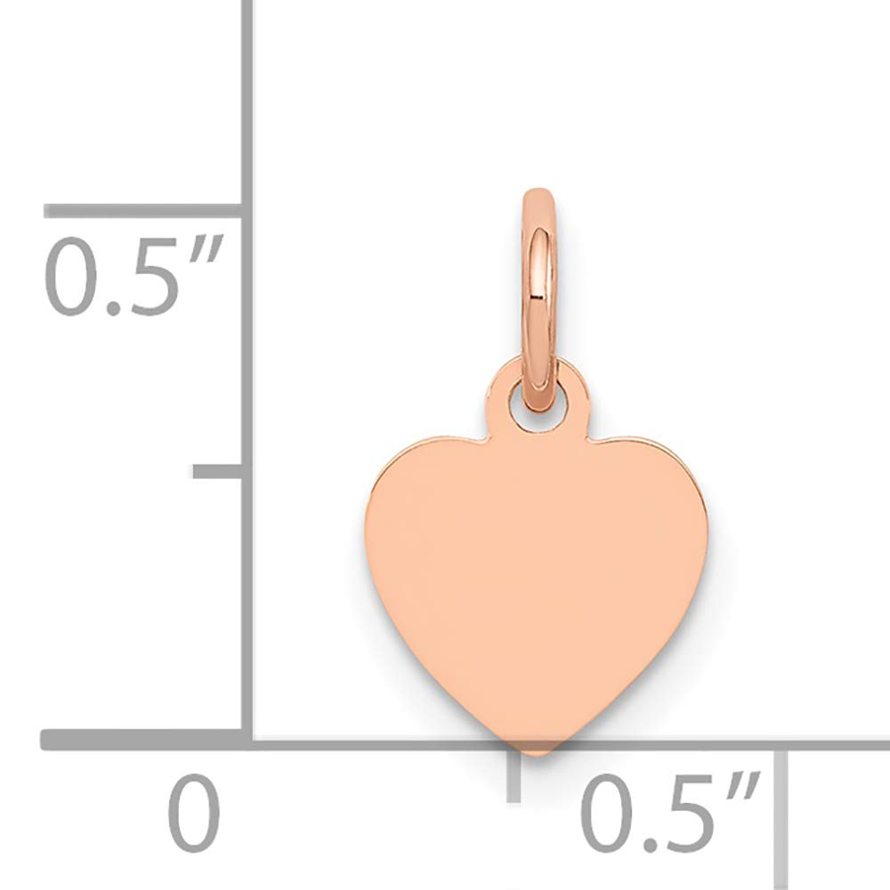 14K Rose Gold Heart Disc Charm for Necklace & Bracelet - Elegant Jewelry Gift for Women, Valentine's Day, Anniversary & Special Occasions