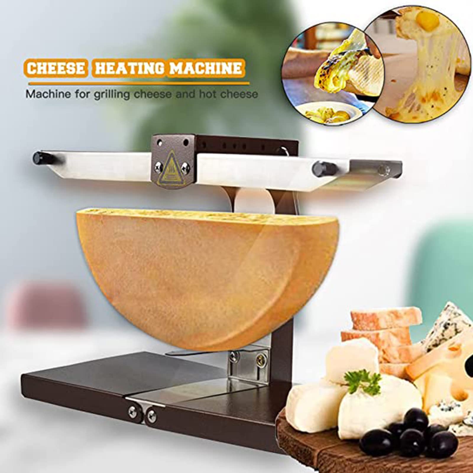900W Commercial Electric Cheese Melter Machine with Adjustable Angle - 110V Cheese Warmer for Nachos, Fondue, Burgers & Sandwiches - Perfect for Restaurants, Catering & Home Kitchens