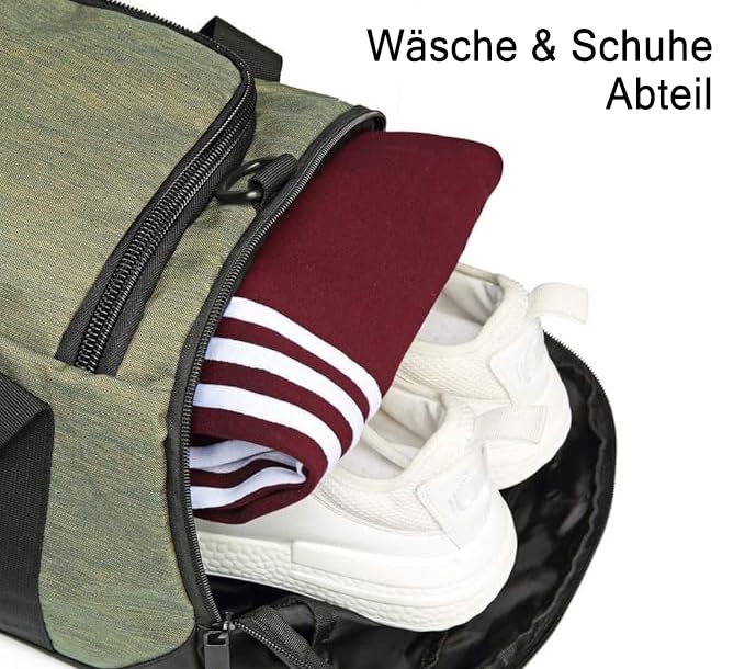Waterproof Gym Duffle Backpack for Men & Women - Sports Travel Duffel Bag with Shoe Compartment | Perfect for Workout, Weekend Trips & Overnight Travel (Green)