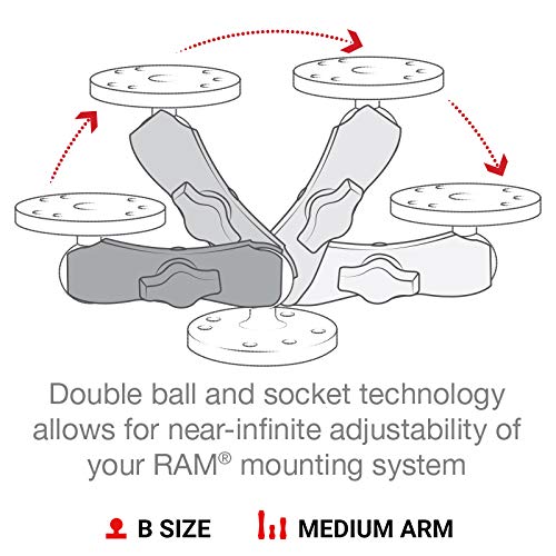 RAM Mounts RAM-B-201U Double Socket Arm (Medium) - 1